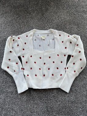 Anthropologie Strawberry Sweater